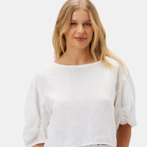 Women's White Linen Top